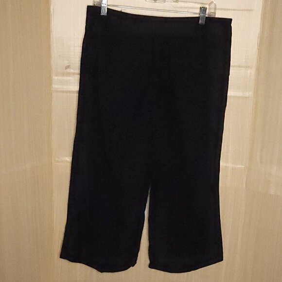 Counterparts Black Linen Feel Capri Pants 12 - Picture 3 of 8